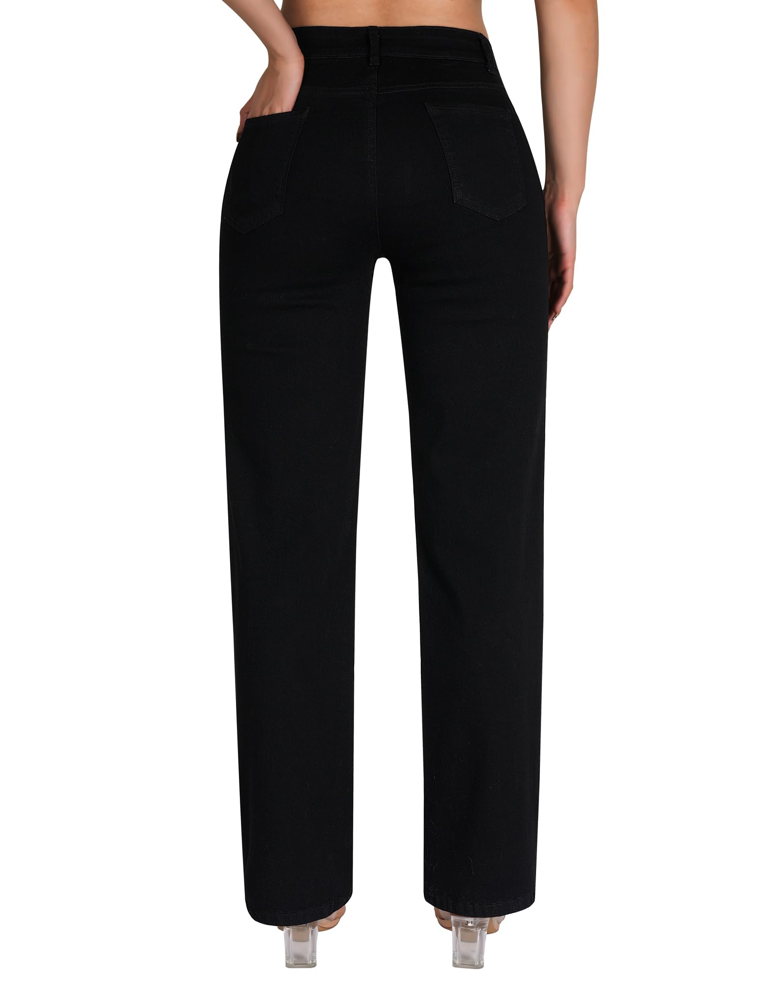 Women's Straight Leg Jeans Casual Mid Rise Stretchy Denim Pants Trendy Trouser Jeans