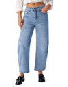 Women's Barrel Jeans High Waisted Wide Leg Cropped Jeans Stretchy Baggy Ankle Denim Pants