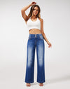Women's Wide Leg Sweatpant Jeans High Waisted Stretch Baggy Denim Pants