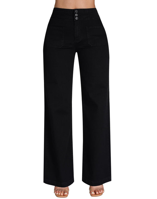 Wide Leg Sweatpant Jeans Woman High Waisted Stretchy Trendy Loose Denim Jeans