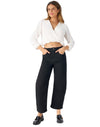 Women's Barrel Jeans High Waisted Stretchy Wide Leg Cropped Boyfriend Denim Jeans