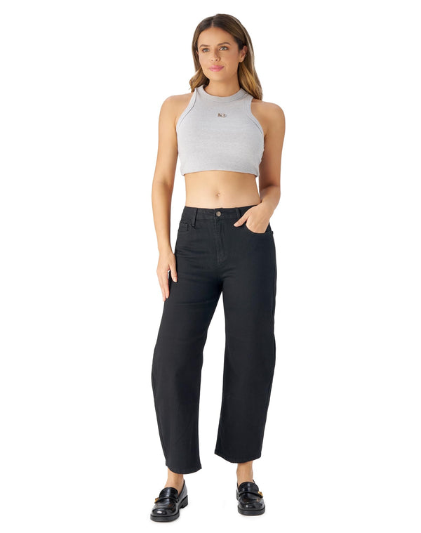 Women's Barrel Jeans High Waisted Wide Leg Cropped Jeans Stretchy Baggy Ankle Denim Pants