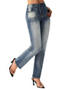 Women's Straight Leg Jeans Casual Mid Rise Stretchy Denim Pants Trendy Trouser Jeans
