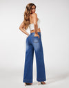 Women's Wide Leg Jeans Casual High Waisted Stretchy Baggy Loose Long Trouser Jeans