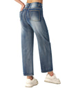 Women's Barrel Jeans High Waisted Wide Leg Cropped Jeans Stretchy Baggy Ankle Denim Pants