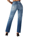 Women's Straight Leg Jeans Casual Mid Rise Stretchy Denim Pants Trendy Trouser Jeans
