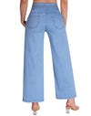 Women's Wide Leg Cropped Jeans High Waisted Ankle Trouser Jeans Boyfriend Stretchy Front Seam Denim Pants