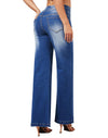 Women's Wide Leg Sweatpant Jeans High Waisted Stretch Baggy Denim Pants