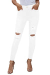 Mid Rise Ripped Stretch Skinny Jeans