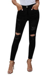 Mid Rise Ripped Stretch Skinny Jeans