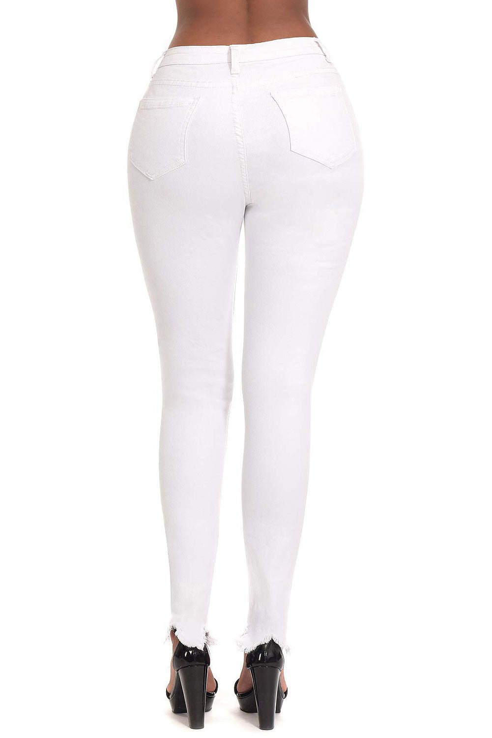 High Rise Ankle Skinny Jeans#color_white