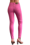 Mid Rise Ripped Ankle Skinny Jeans#color_hot-pink