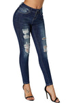 Mid Rise Ripped Ankle Skinny Jeans#color_dark-blue-wash