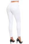 High Rise Ripped Stretchy Skinny Ankle Jeans#color_white