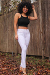 High Rise Ripped Stretchy Skinny Ankle Jeans#color_white