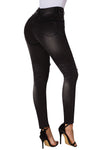 High Rise Ripped Stretchy Skinny Ankle Jeans#color_black