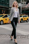 High Rise Ripped Stretchy Skinny Ankle Jeans#color_black