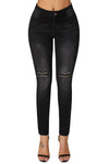 Mid Rise Ripped Stretchy Skinny Jeans