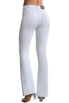 MID RISE STRECTHY FLARE JEANS#color_white