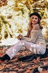 MID RISE STRECTHY FLARE JEANS#color_white