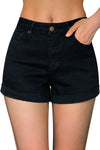High Rise Stretchy Denim Shorts
