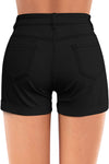 High Rise Stretchy Denim Shorts