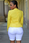 Mid Rise Hollow-out Ripped Bermuda Shorts