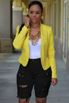 Mid Rise Hollow-out Ripped Bermuda Shorts