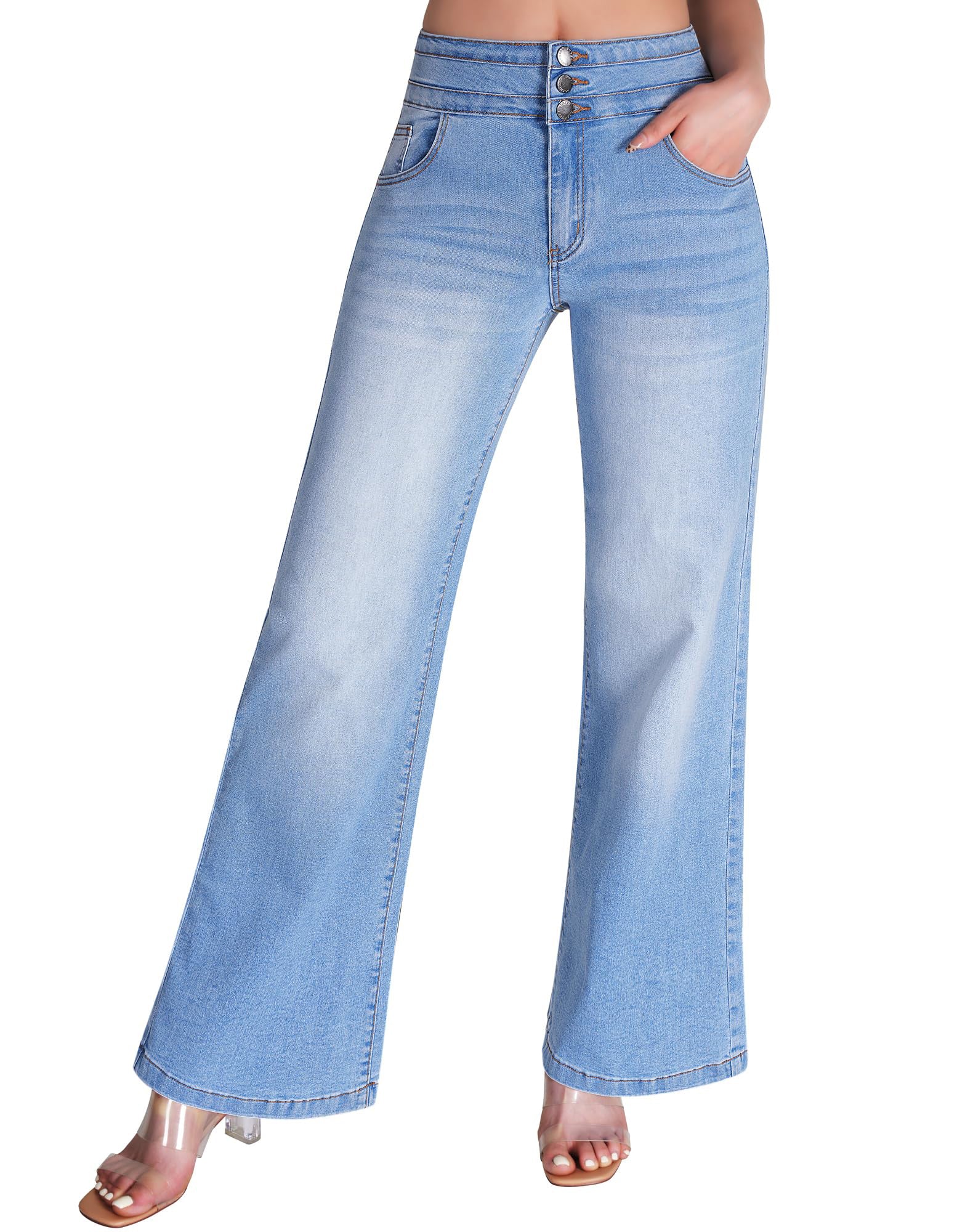 Casual High Waisted Stretch Baggy Loose Denim Pants