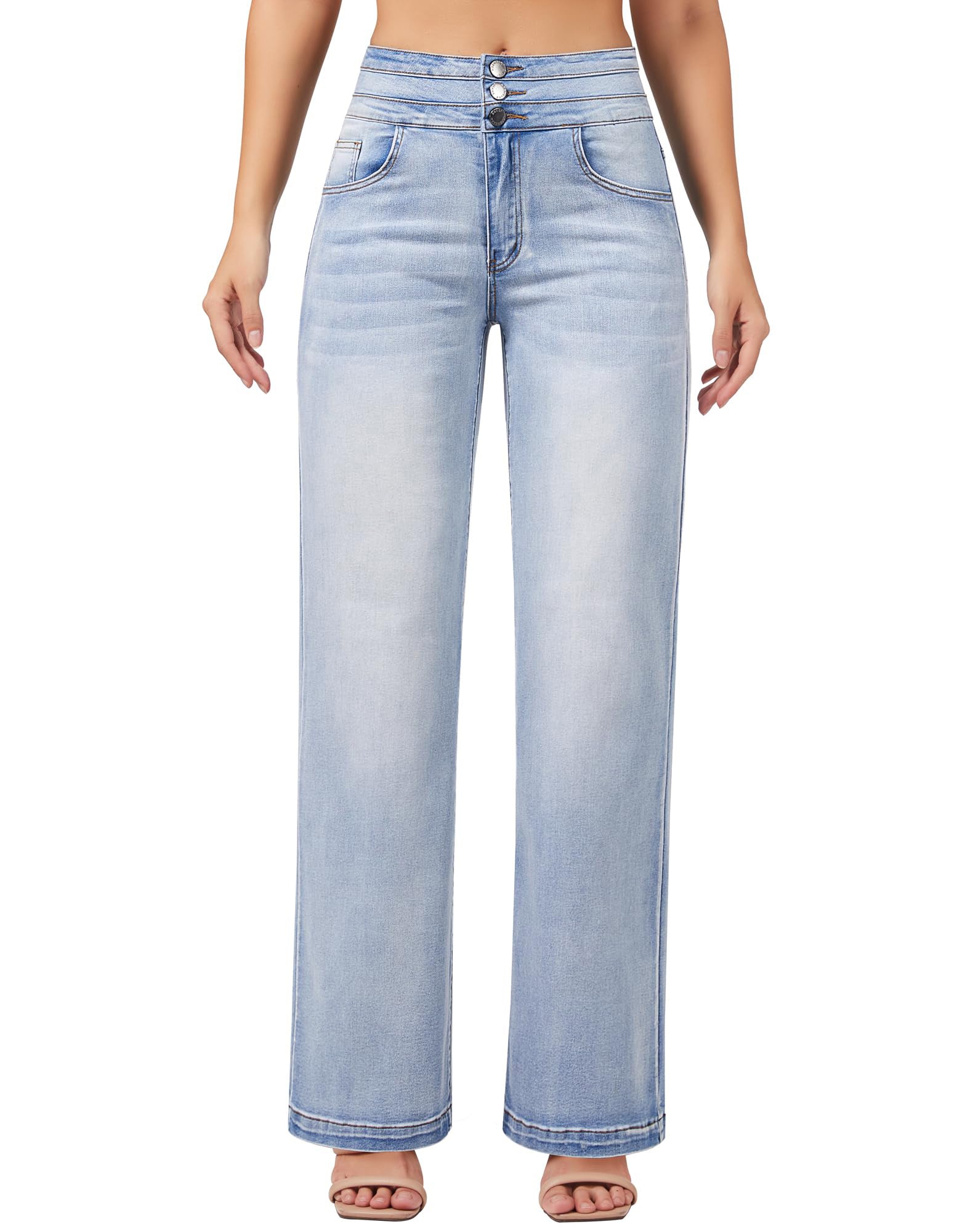 Casual High Waisted Stretch Baggy Loose Denim Pants