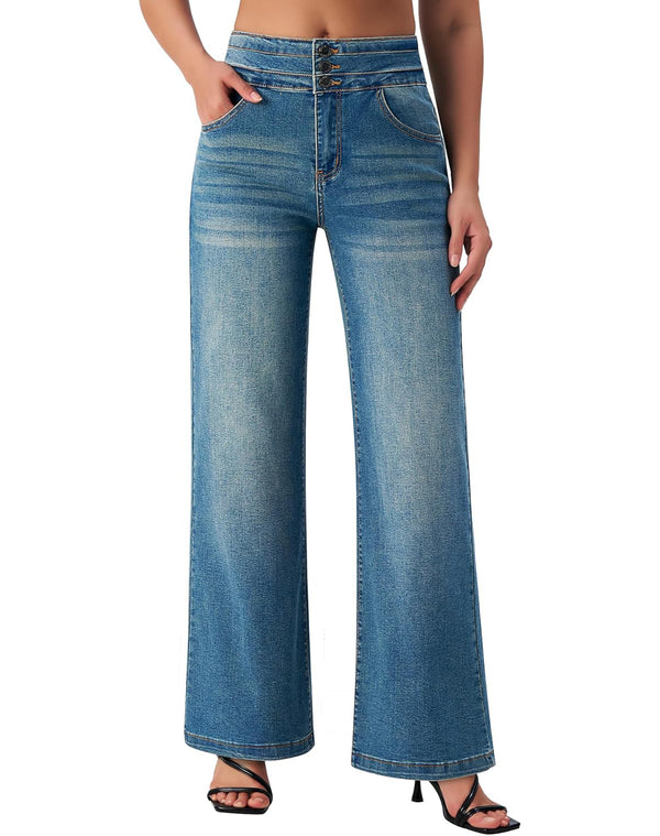 Casual High Waisted Stretch Baggy Loose Denim Pants