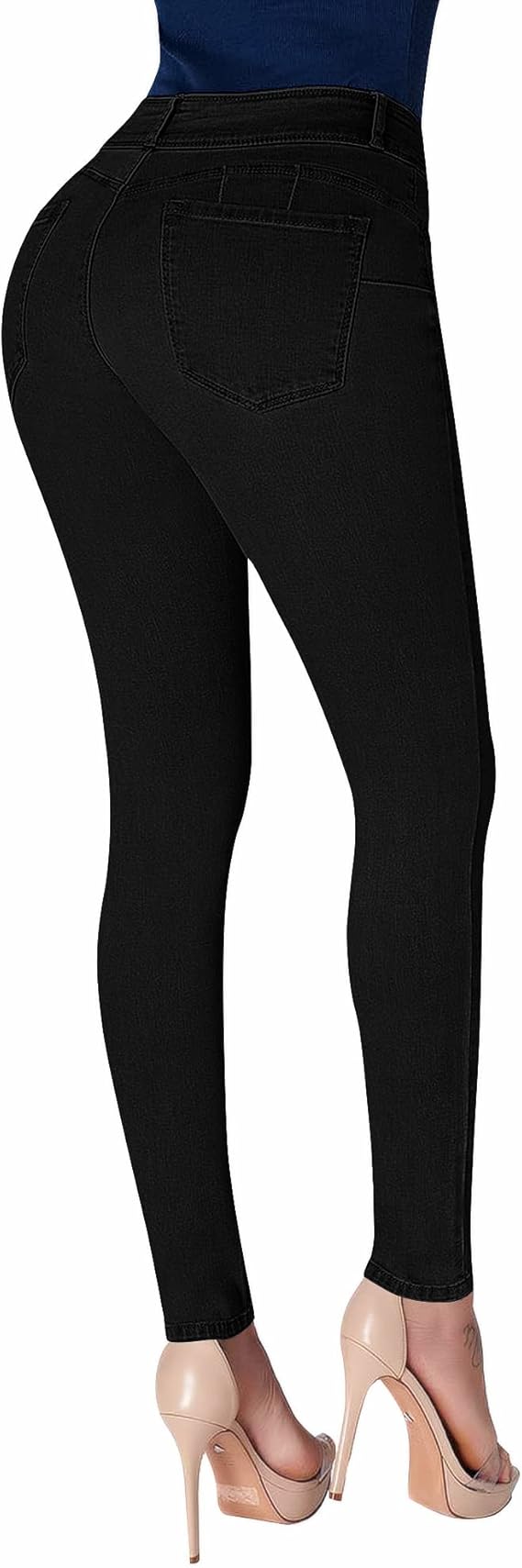 roswear Women’s High Waisted Stretchy Skinny Curvy Jeans Tummy Control Jeggings