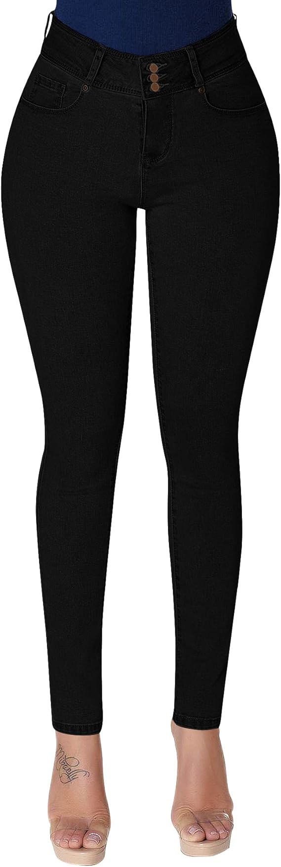 roswear Women’s High Waisted Stretchy Skinny Curvy Jeans Tummy Control Jeggings