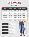 roswear Women's Barrel Jeans High Waisted Wide Leg Cropped Jeans Stretchy Baggy Ankle Denim Pants