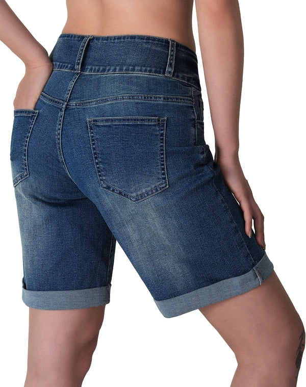 High Waisted Wide Leg Baggy Stretchy Jean Shorts