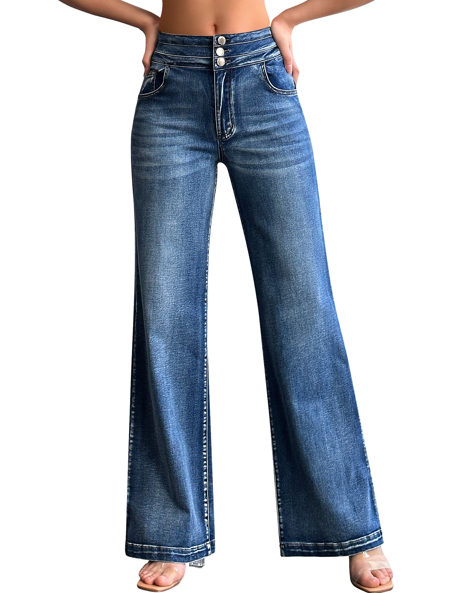 Casual High Waisted Stretch Baggy Loose Denim Pants