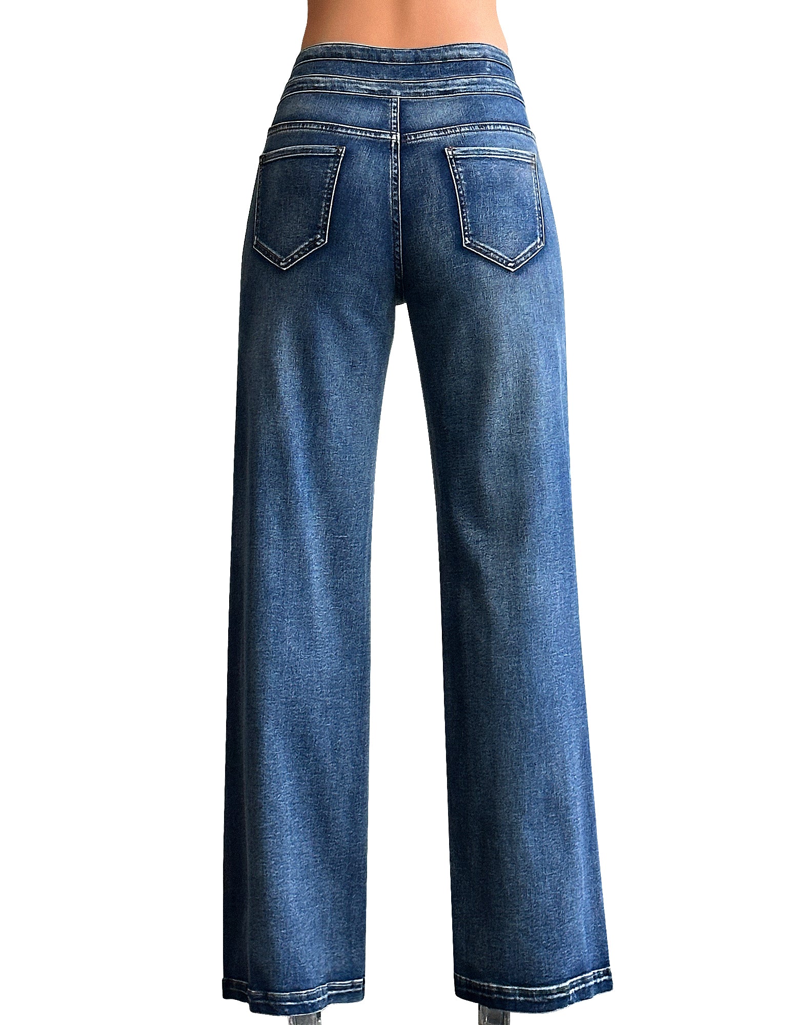 Casual High Waisted Stretch Baggy Loose Denim Pants