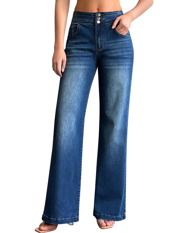 Casual High Waisted Stretch Baggy Loose Denim Pants