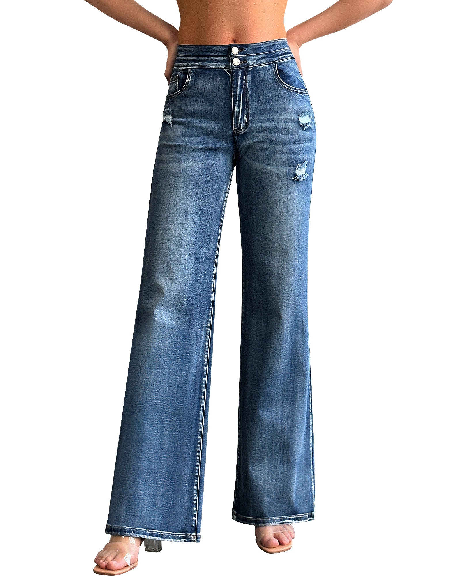 Stretch Baggy Loose Wide Leg Jeans