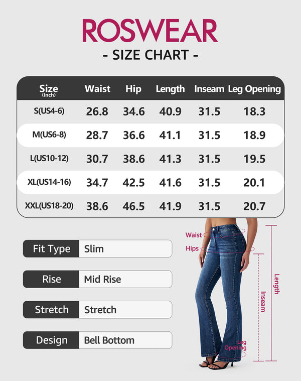 Mid Rise Strecthy Flare Jeans