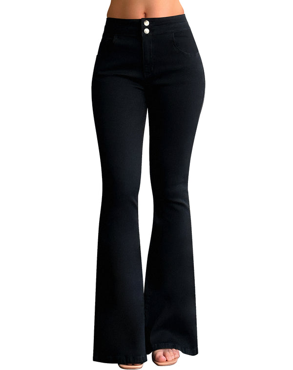 High Waisted Stretch Tummy Control Flared Jeans