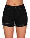 Summer Shorts Mid Rise Ripped Stretchy Jean Shorts