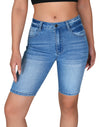 High Waisted Bermuda Shorts Stretchy Knee Length Jean Shorts