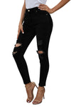 Mid Rise Ripped Stretch Skinny Jeans