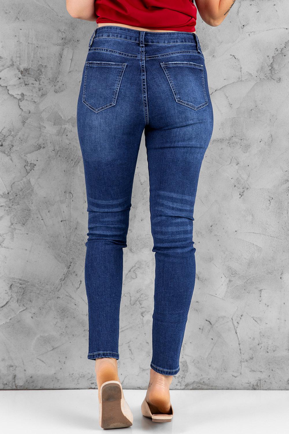 High Rise Skinny Button Fly Jeans