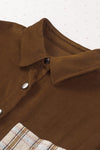 Pocket Check Panel Corduroy Shirt Jacket