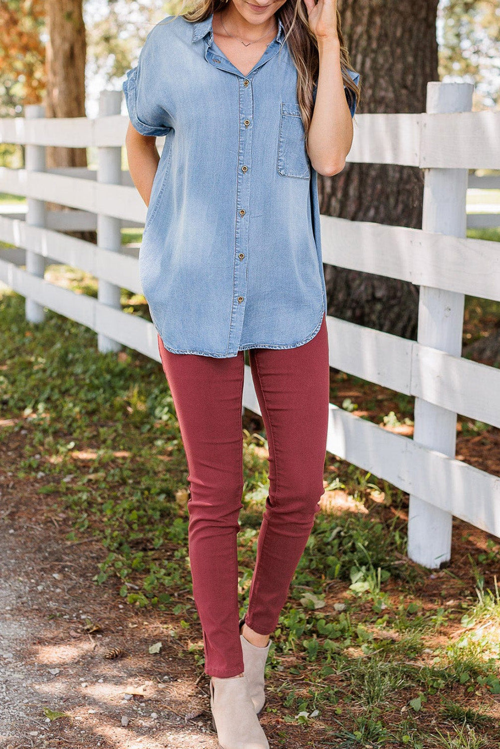 Mid Rise Solid Color Skinny Jeans